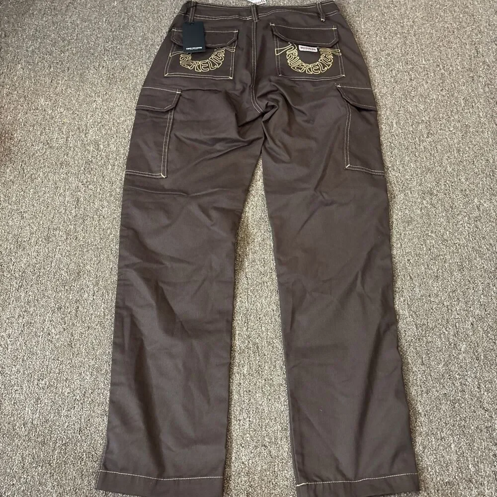 True Religion Brand Jeans 700820 Men's Bracken Brown Cargo Pants NEW NWT